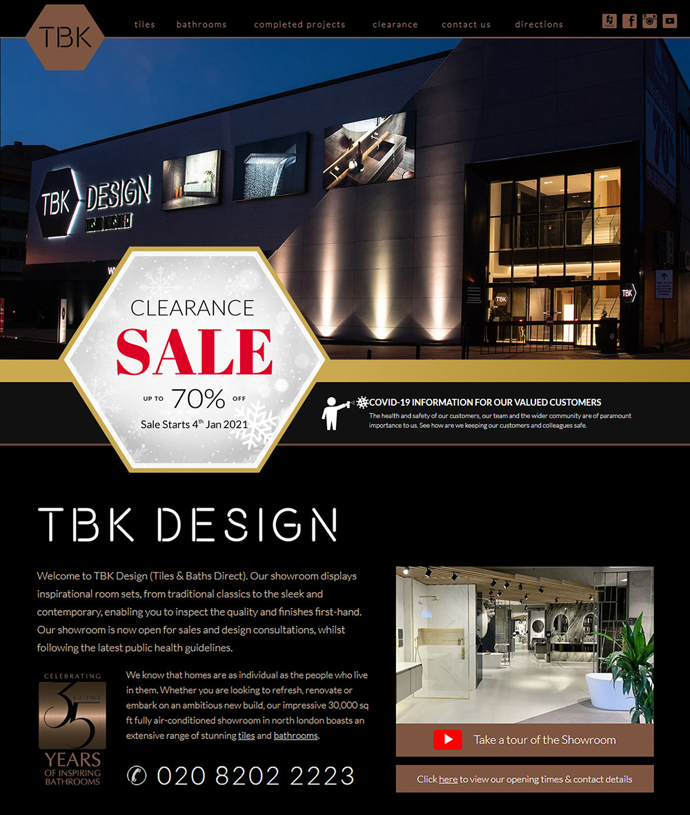 Website Design & development for TBK Design